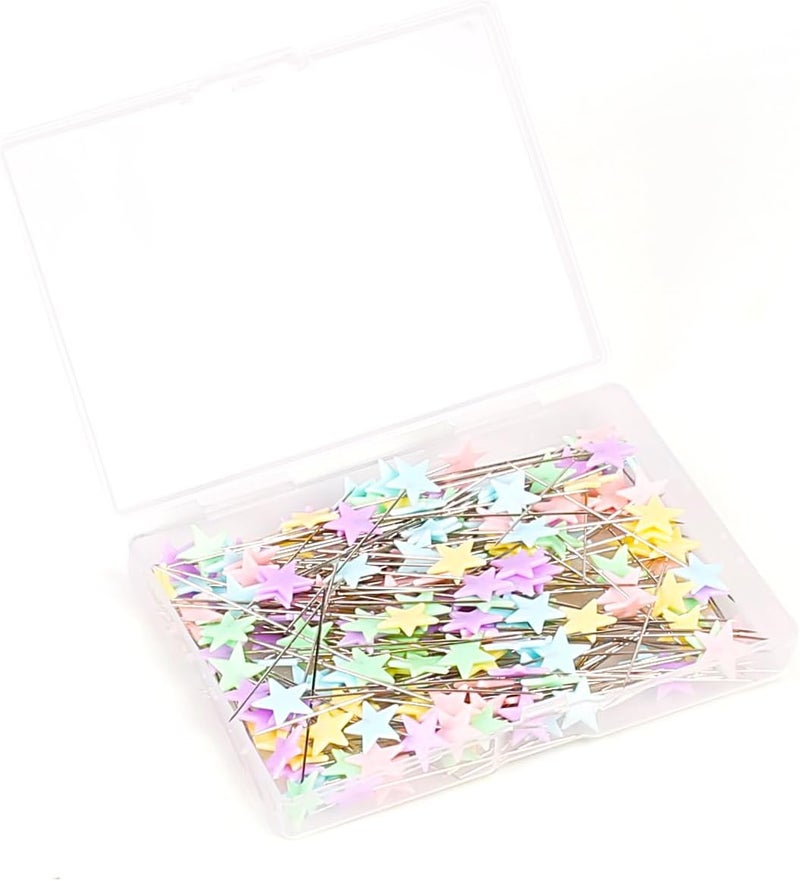 200 pcs Multicolor Straight Pins Straight Quilting Pins Craft Positioning Pins Fixed Sewing Marker Needle for Crafting Dressmaker and Other Crafts Making (Pentagram)